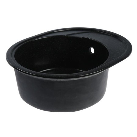 Kitchen sink made of stone AG3C1, 570x465 mm, oval, black color-1