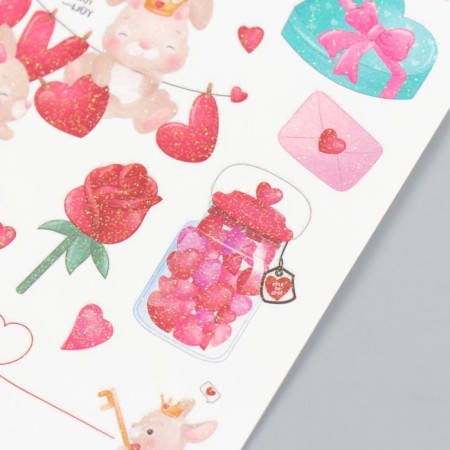 Tattoo on the body color "bunnies-romantics" sequins 12x7.5 cm-2