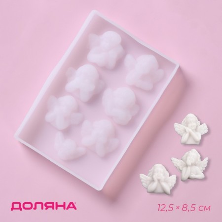 Mold Dolyana "Angels", silicone, 12.5 × 8.5 × 1.5 cm, white color
