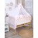 A set of sides in a crib with a canopy cane
