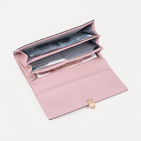 Women's wallet on magnet, pink color-3