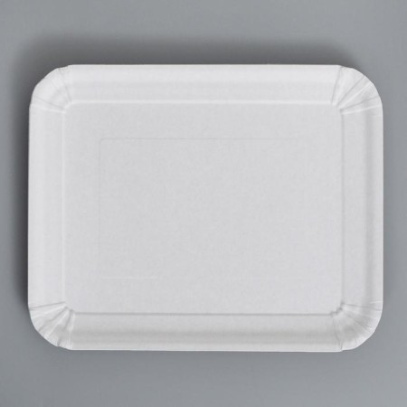 Disposable plate "white" cardboard, 21 x 17 cm-1