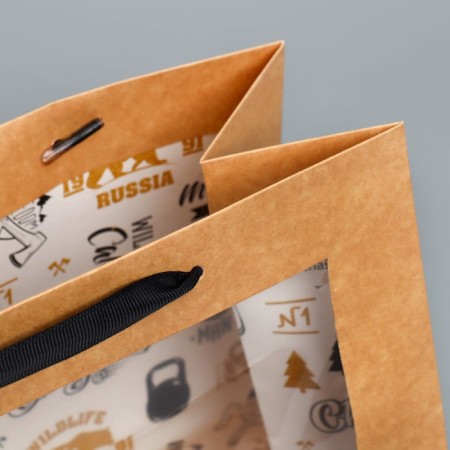Packaging, a gift crap package with a plastic window, "Man", 24 x 20 x 11cm-3
