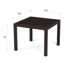 Rajang -Plus table 94x94x74 cm, D holes for the umbrella - 39.5 mm, mokko