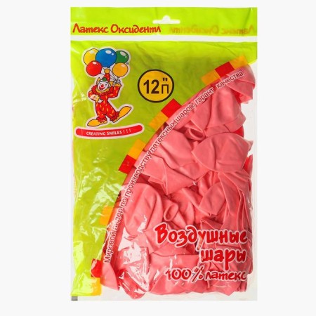 Latex ball 12 ", pastel, set 100 pcs., Pink color-1