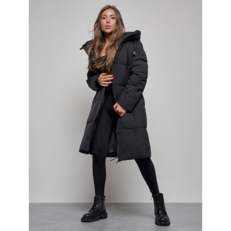 Coat insulated winter female, size 42, black color-13