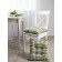 Green Check chair, size 40x40 cm, green color