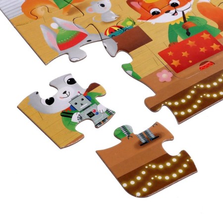 Puzzle with windows "Workshop of Santa Claus"-2