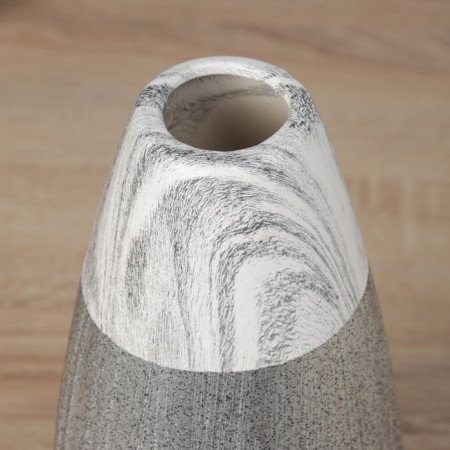 VAZA Ceramics Table "Brigham" Barrel, Diam. Overf.- 4cm, H-24.5x12 cm, white-gray-1