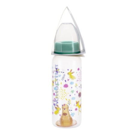 A bottle for feeding with a latex nipple, 250 ml, from 0 months., Mix color-2