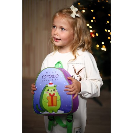New Year's children's backpack "The one who behaved well", avocado, for the New Year-6