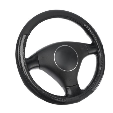 Torso steering wheel, pu, perforation, size 38 cm, black carbon insert, black