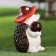 Garden figure "Hedgehog with an apple" 10x11x18cm ////