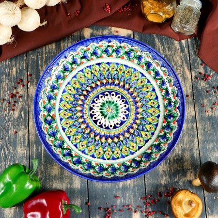 Largan Rishtan ceramics "Patterns", 32 cm, blue-1