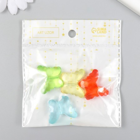 Beads for creativity plastic "Butterfly wave" Transparent color set 20 g 1.1x2.9x2.4 cm-2