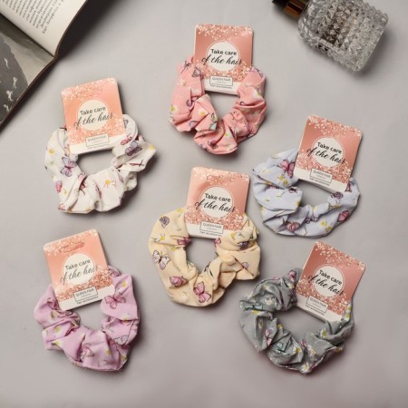 Hair elastic band "Orbit" Summer butterflies, 10 cm, mix-1