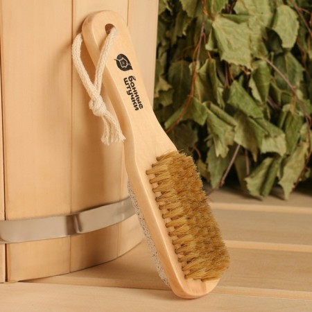 Wooden brush, bilateral with pumice
