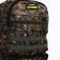 Tourist backpack on a zipper, with an increase, 40 l, 6 outer pockets, green/brown color
