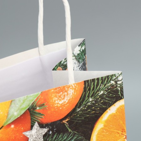 Package for the bottle "Mandarins", 13 x 36 x 10 cm, New Year-6