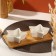 Ceramics dishes on a wooden stand “Cosmically tasty”, 100 ml, 2 pcs, white color