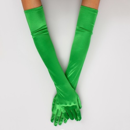 Carnival accessory- gloves 55cm, green color-1