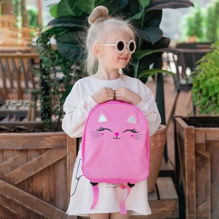 Baby backpack for a girl "Kotheka", 30 x cm, lightning department, red color-6