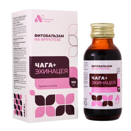 Chaga Plus phytobals without sugar, glass bottle, 100 ml