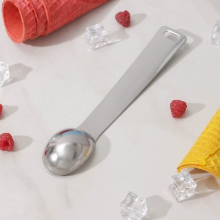 Spoon for ice cream of Zero shares, stainless steel, chrome color-2