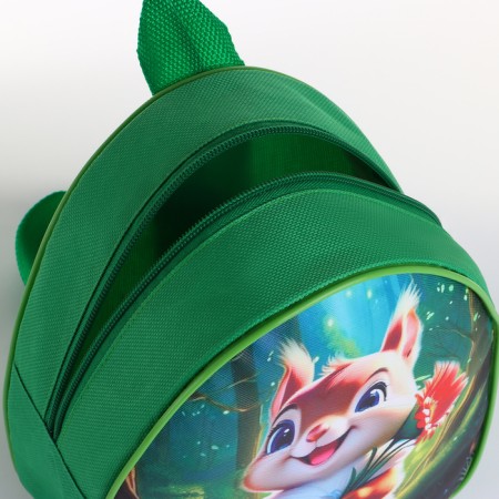 Children's backpack on the zipper "chosen", the color is green-5