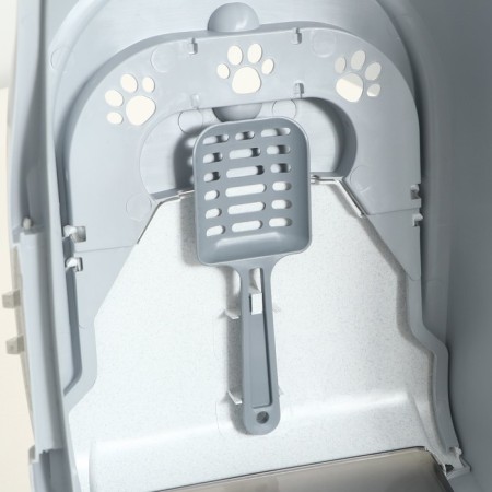 Domik toilet for cats closed with a door 50*38*37 cm, gray-5