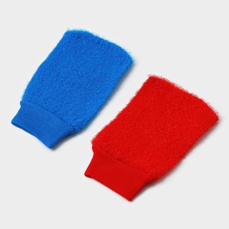 Washcloth - mittens of the massage share "hard", color mix-13