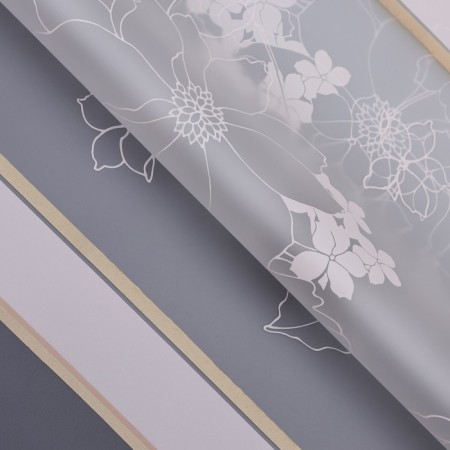 Matte flowers film, "Flowers with a border", 58x58cm, pink-1
