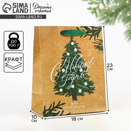 Craft vertical package "Winter", MS 18 x 23 x 10 cm, New Year