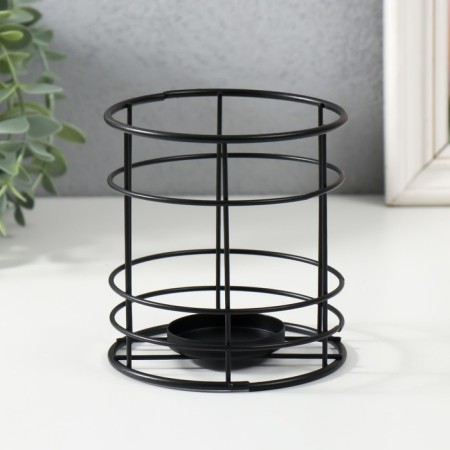 Summary Metal for 1 candle 5 cm "Dalila" black 10.5x10.5x11 cm-1