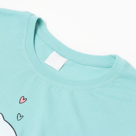 Female home set (T -shirt, shorts) "kittens", blue color, size 46-1