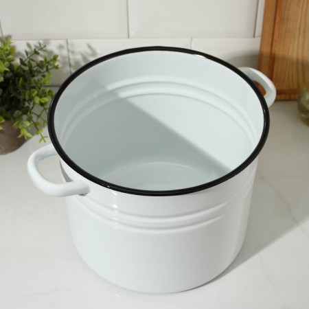 Pan without a decolle, 9 l, induction, handle mix, white color-4