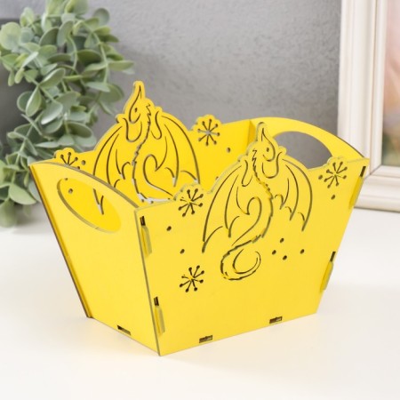 Basket-jacket "Dragon" yellow 18x12x14.5 cm (set of 5 parts)
