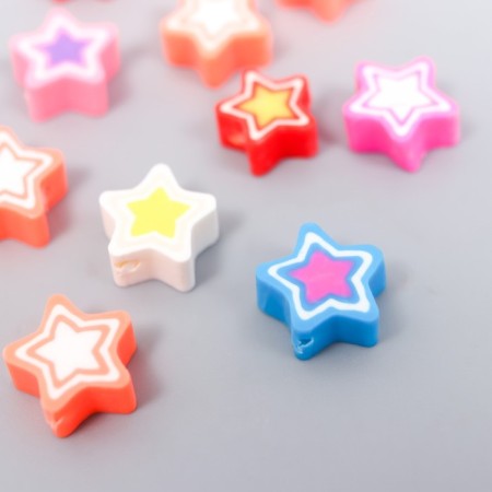 Beads for PVC creativity "Star with contour" Color set 20 pcs 1x1x1 cm-1