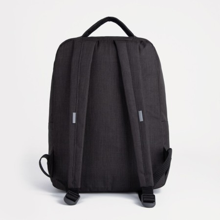 A backpack with a zipper, "saxi", a laptop department, black color-4
