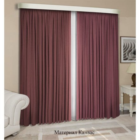 Set of curtains "Canvas", size 200x250 cm, 2 pcs, color drunk cherry-1
