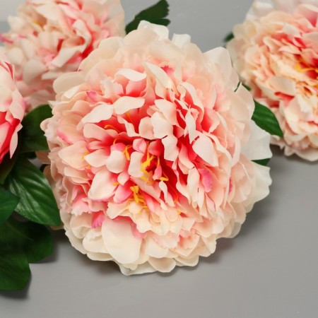 Artificial flowers "Kustovo peony" 5 buds, 15x110 cm, cream-1