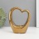 Ceramics candlestick for 1 candle "Heart" d = 4 cm gold 14.5x6x17 cm