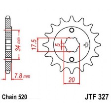 Front star, host JTF327, steel, chain 520, 13 teeth