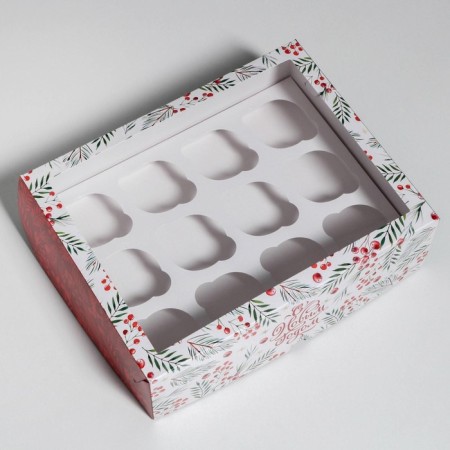 Capcake box "Happy New Year" 25 x 33 x 10 cm, new year-2