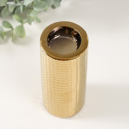 Ceramics candlestick per 1 candle "drops of water" d = 4 cm gold 6.5x6.5x14.5 cm-2