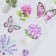 Lavender, lilac and violet plastic sticker with silver stroke 10x27 cm