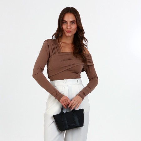 Bag Female Tout with zipper, black color-1