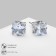 Earrings with rhinestones "Pusets" radiance, square, d = 0.7, white color in silver