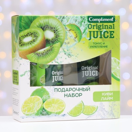 Gift set of Original Juice No. 1490 Kiwi-Lime: hand soap, 320 ml + hand balm, 100 ml