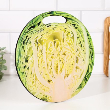 Board cutting and serving round kitchen "cabbage in context", 25.5 cm-1